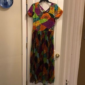 Vintage 70s Jasmine by KVM Colorful Long Dress